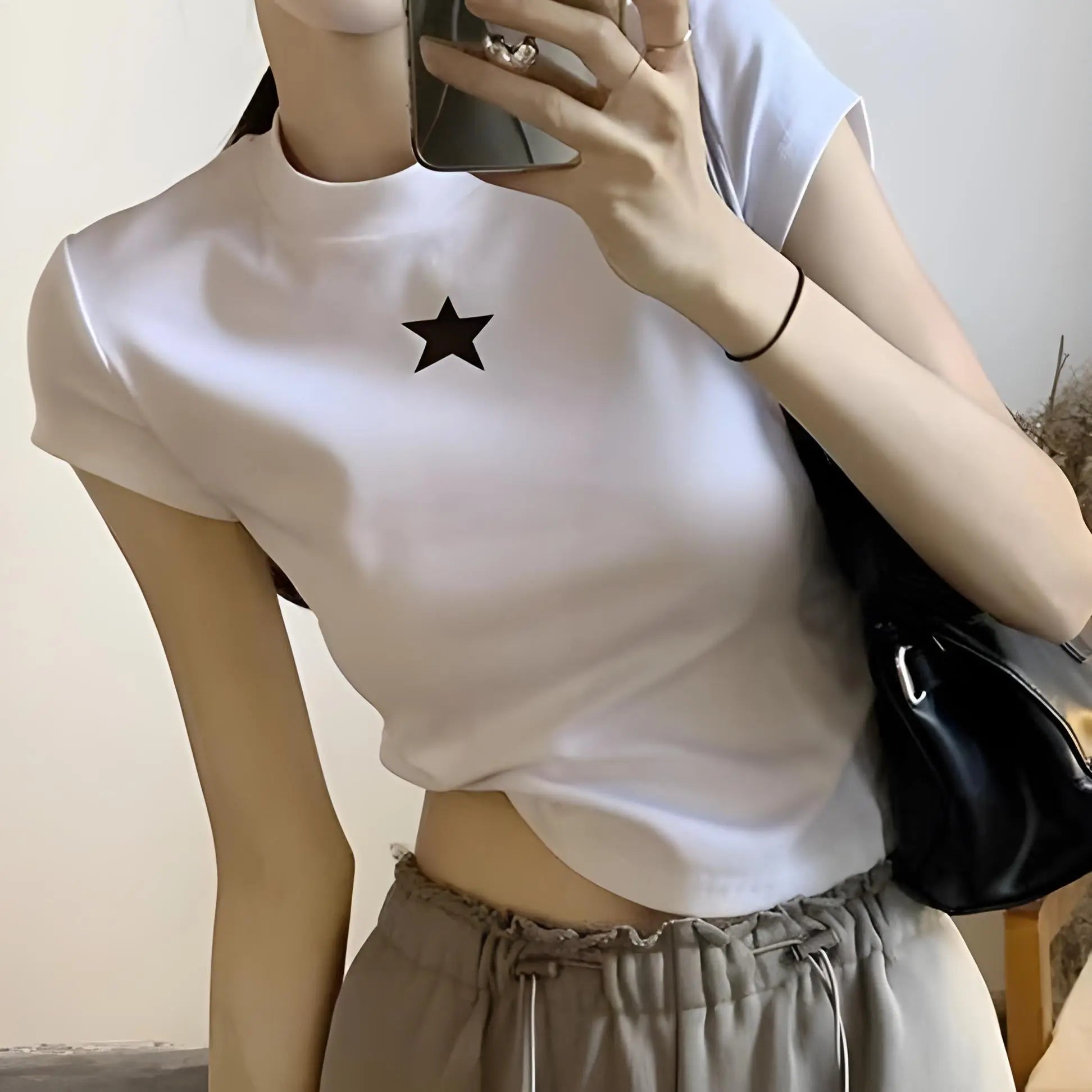 كروب توب نجمة ابيض Kyren Store