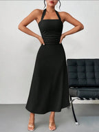 فستان سهرة طويل لون اسود Kyren Store