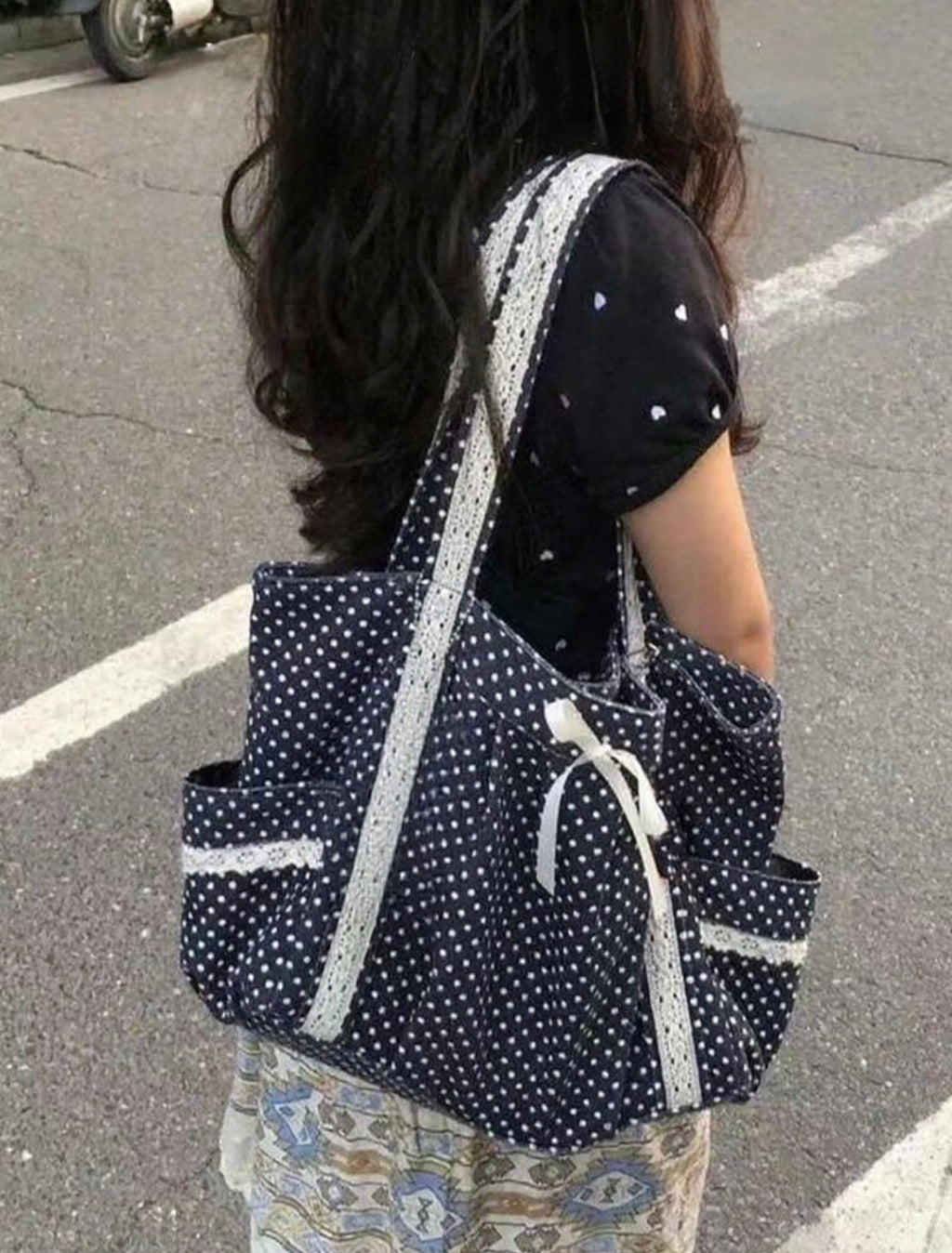 حقيبة كتف منقطة بولكا دوت