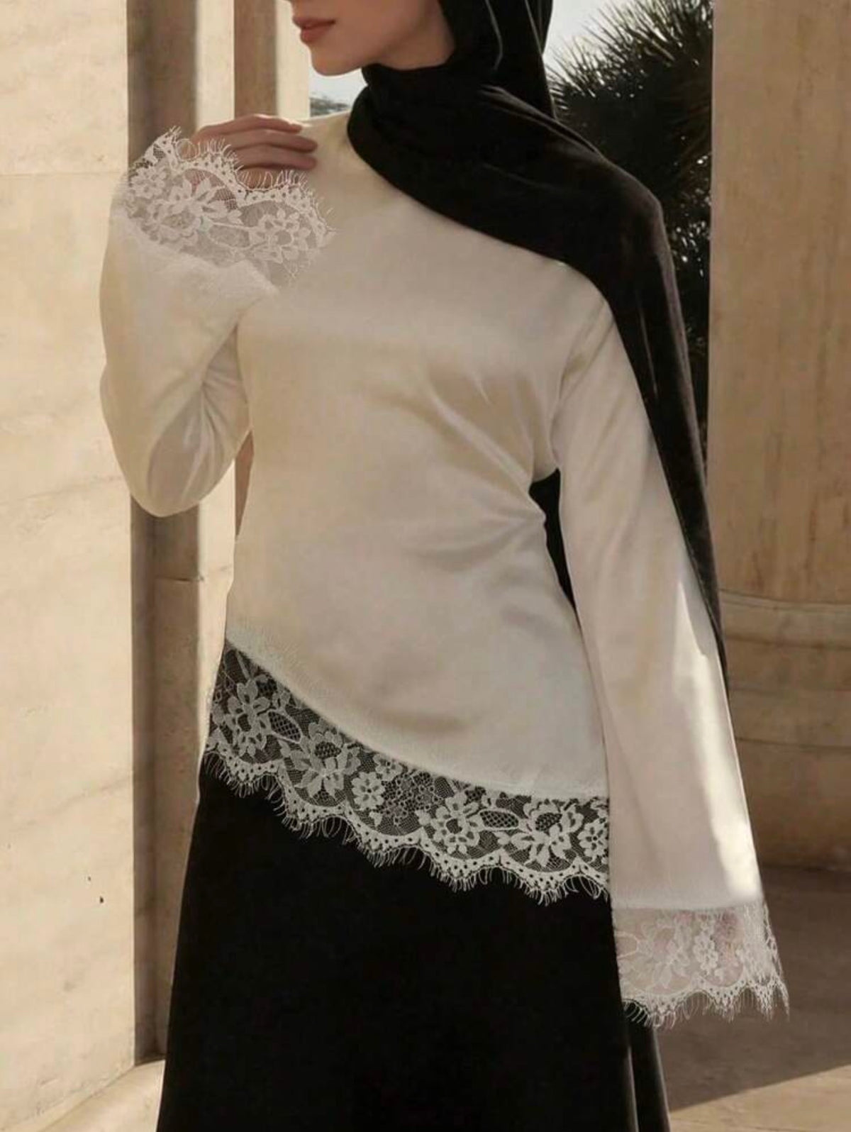 دانتيل حريري بخيوط تخصير