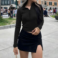 بلوزة اسود سادة بسحاب - Kyren Store Sweatshirt