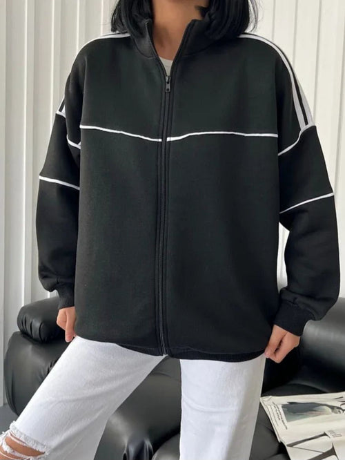 جاكيت رياضي أسود بسحاب Kyren Store