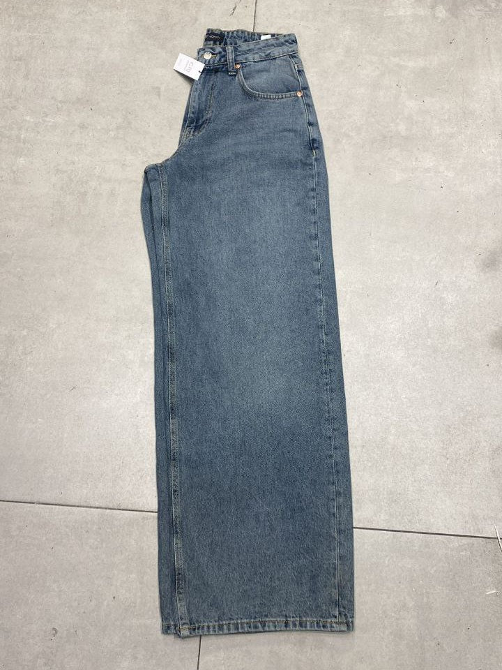 جينز واسع ريترو باللون الرصاصي Kyren Store