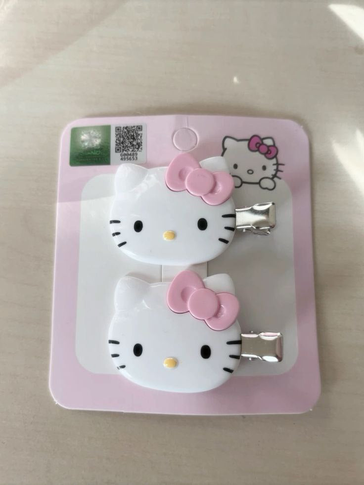 مشابك شعر هلوكيتي كيوت (2 قطع) 🐱🎀