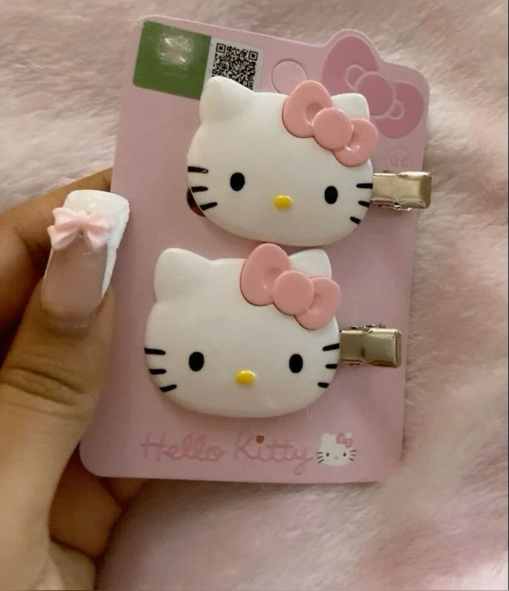 مشابك شعر هلوكيتي كيوت (2 قطع) 🐱🎀