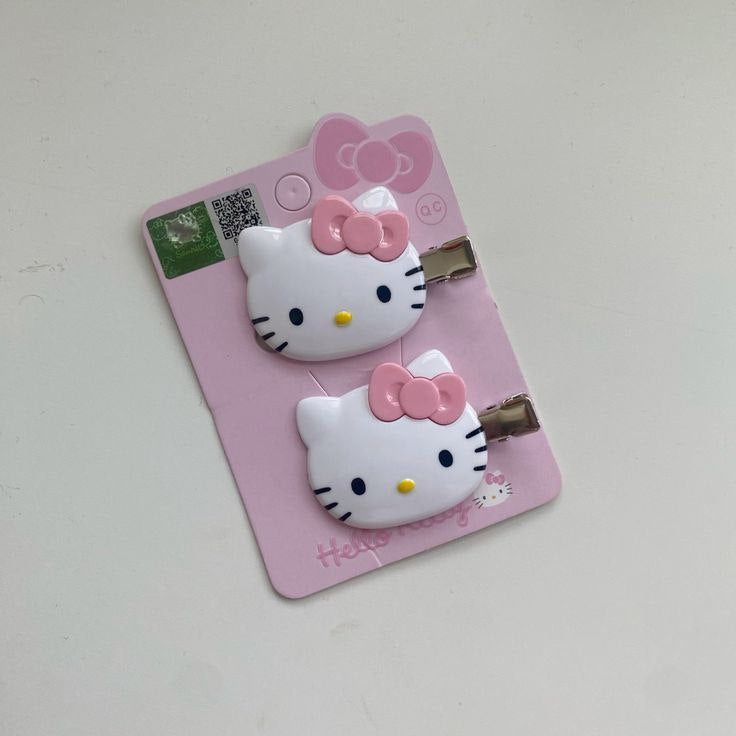 مشابك شعر هلوكيتي كيوت (2 قطع) 🐱🎀