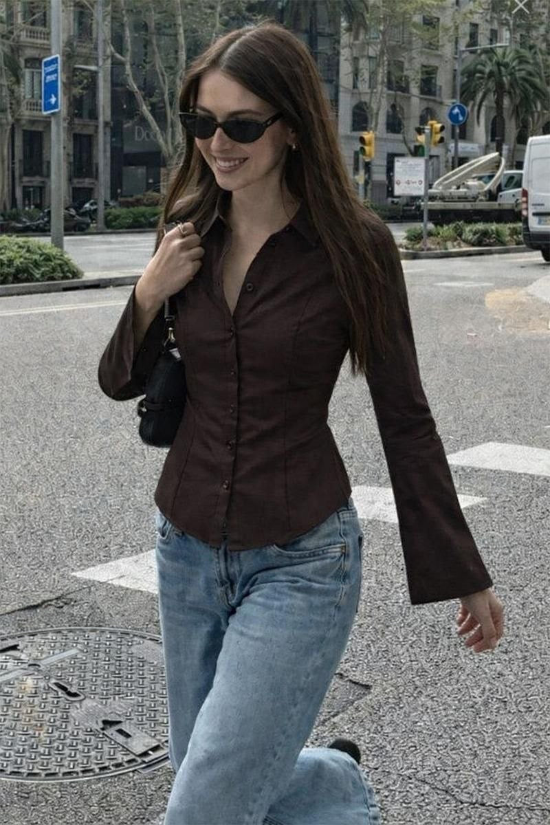 قميص سادة مخصر