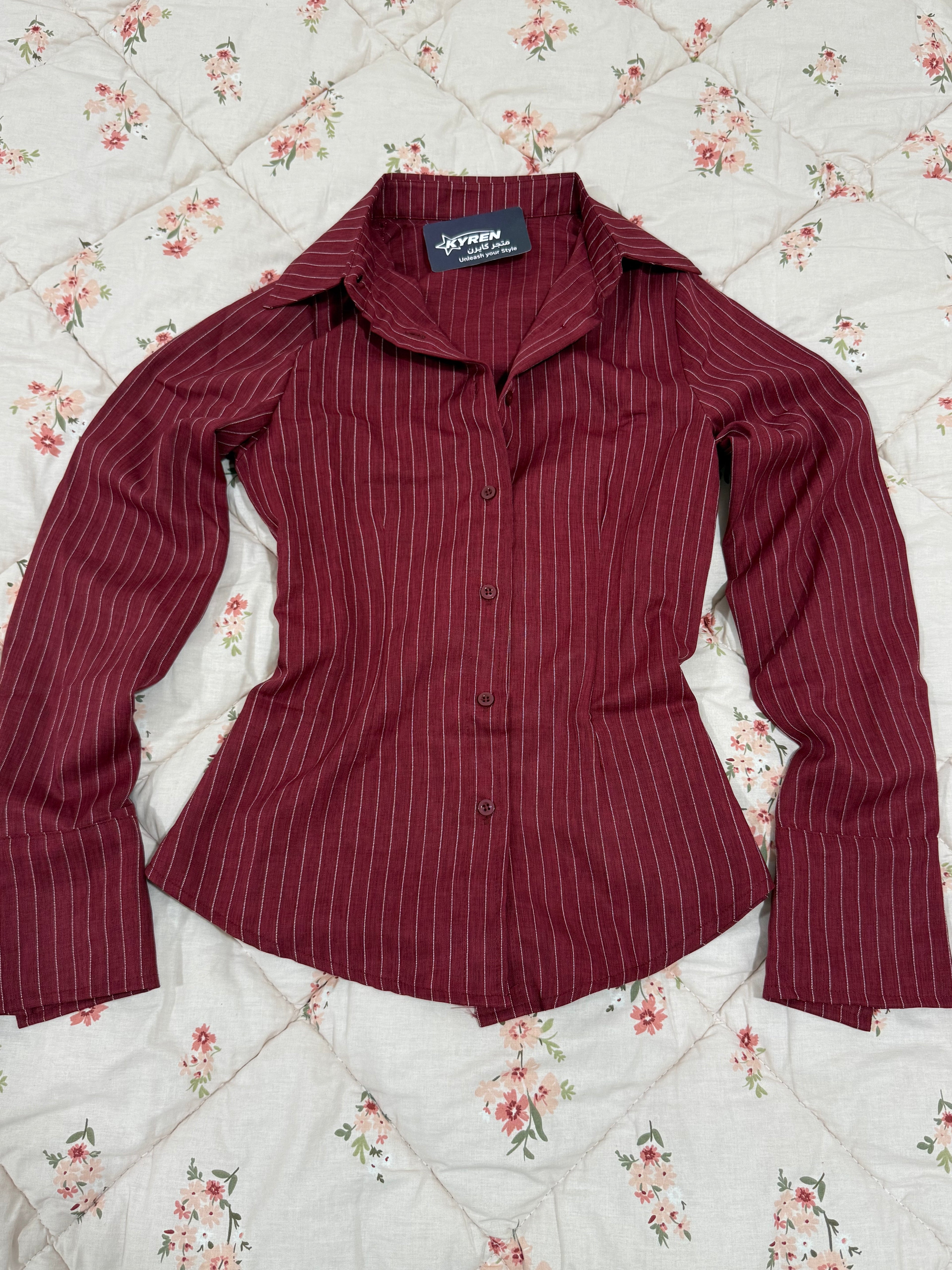 قميص مخصر ماروني مخطط