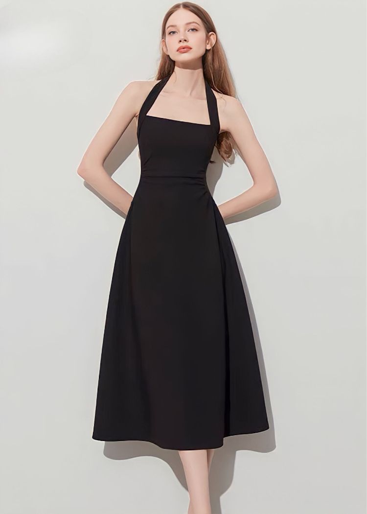 فستان سهرة طويل لون اسود Kyren Store