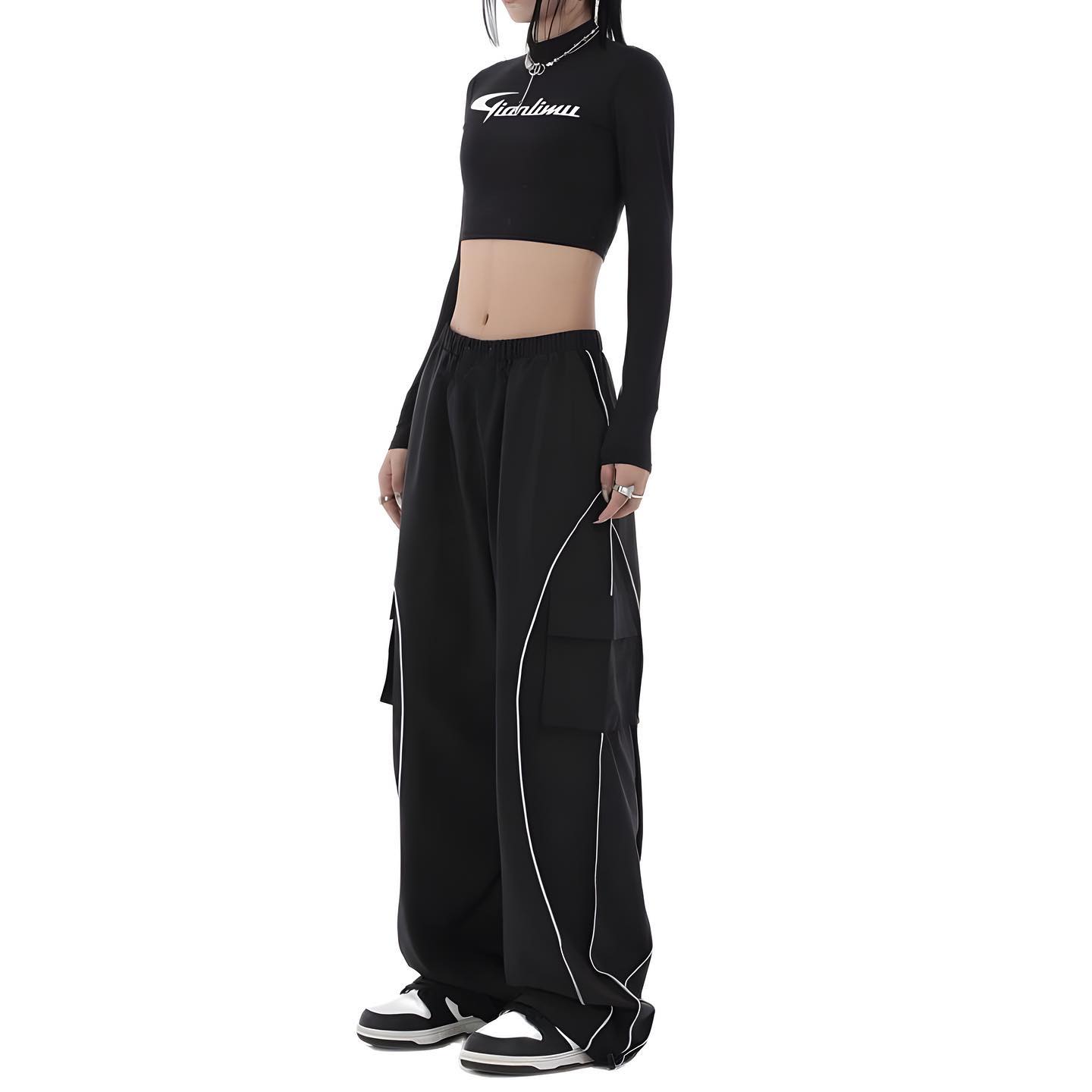 بجامة سوداء بجيب جانبي Kyren Store