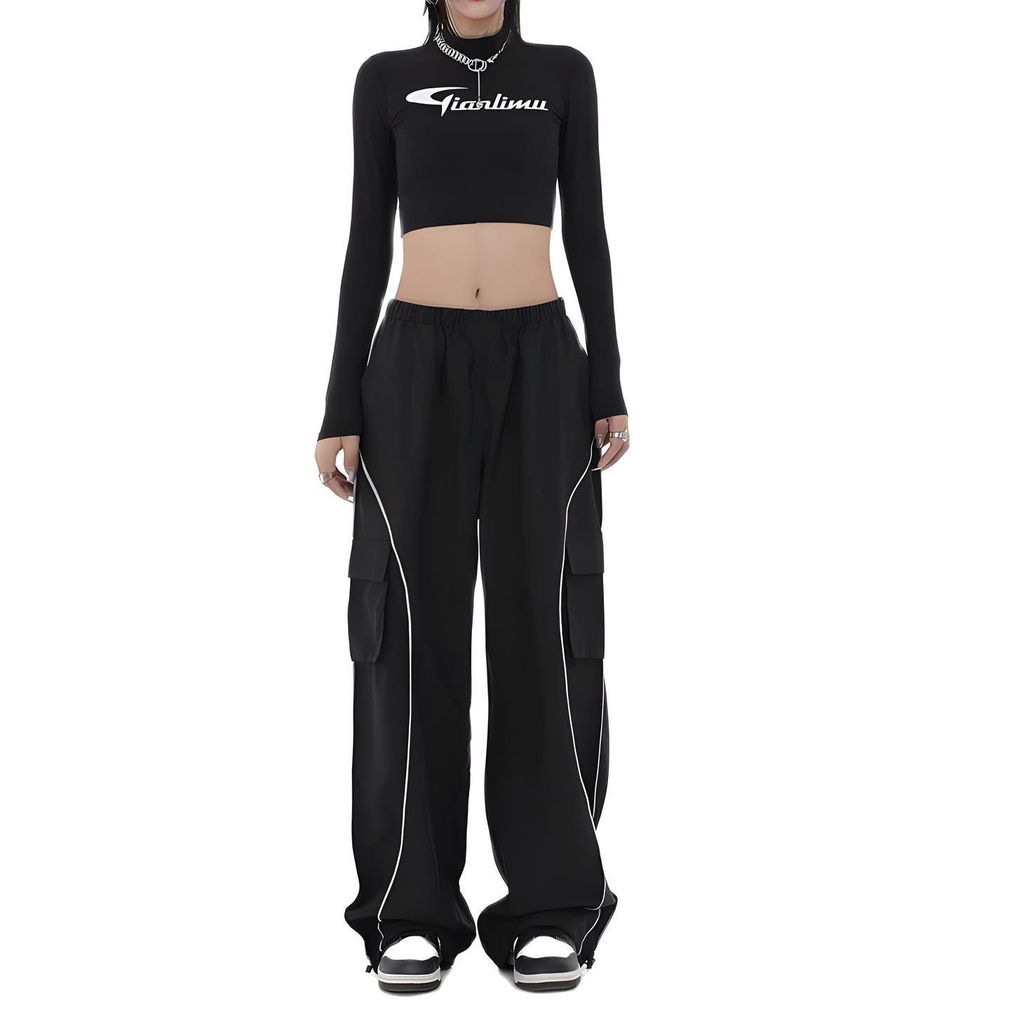 بجامة سوداء بجيب جانبي Kyren Store