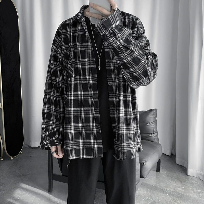 قميص كاروهات اوفرسايز - Kyren Store   shirt 