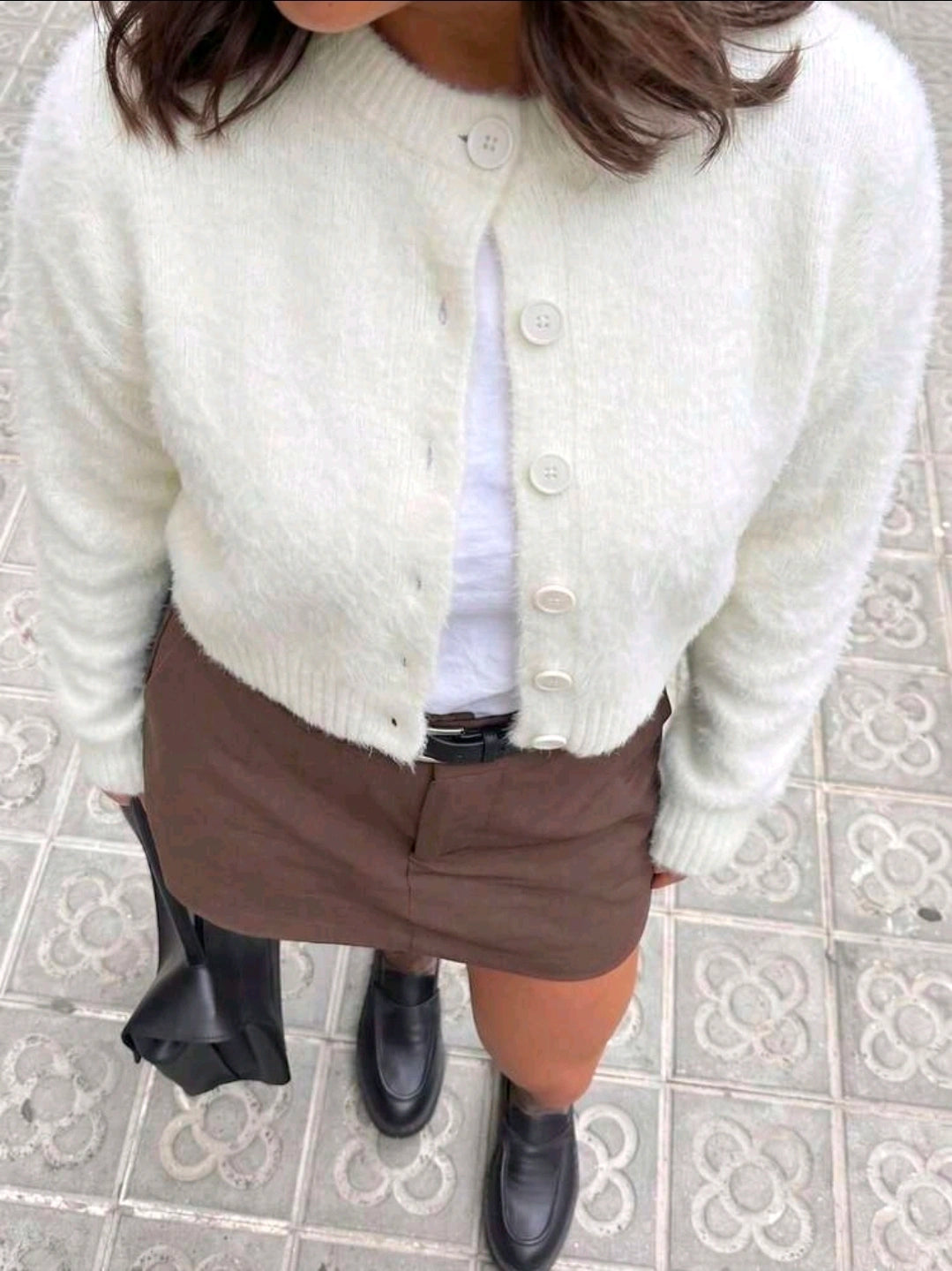White wool cardigan