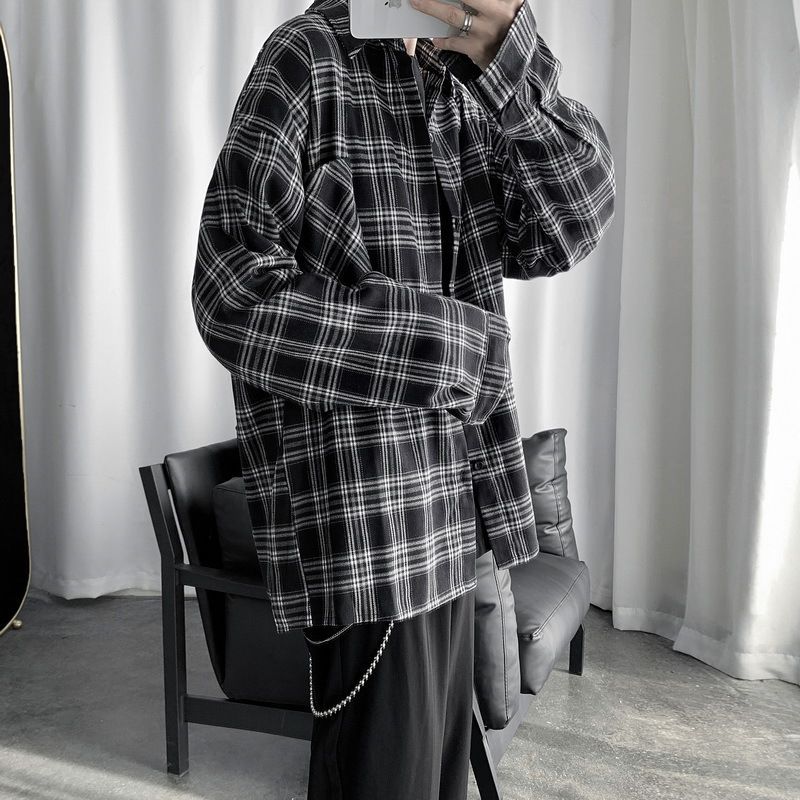 قميص كاروهات اوفرسايز - Kyren Store   shirt 
