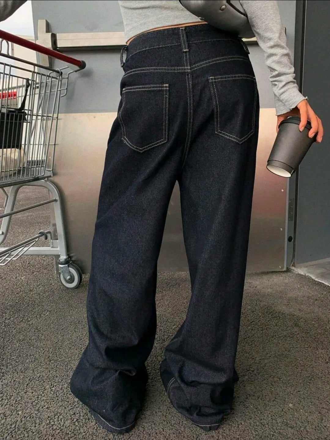 بنطلون جينز بقصة مستقيمة كاجوال