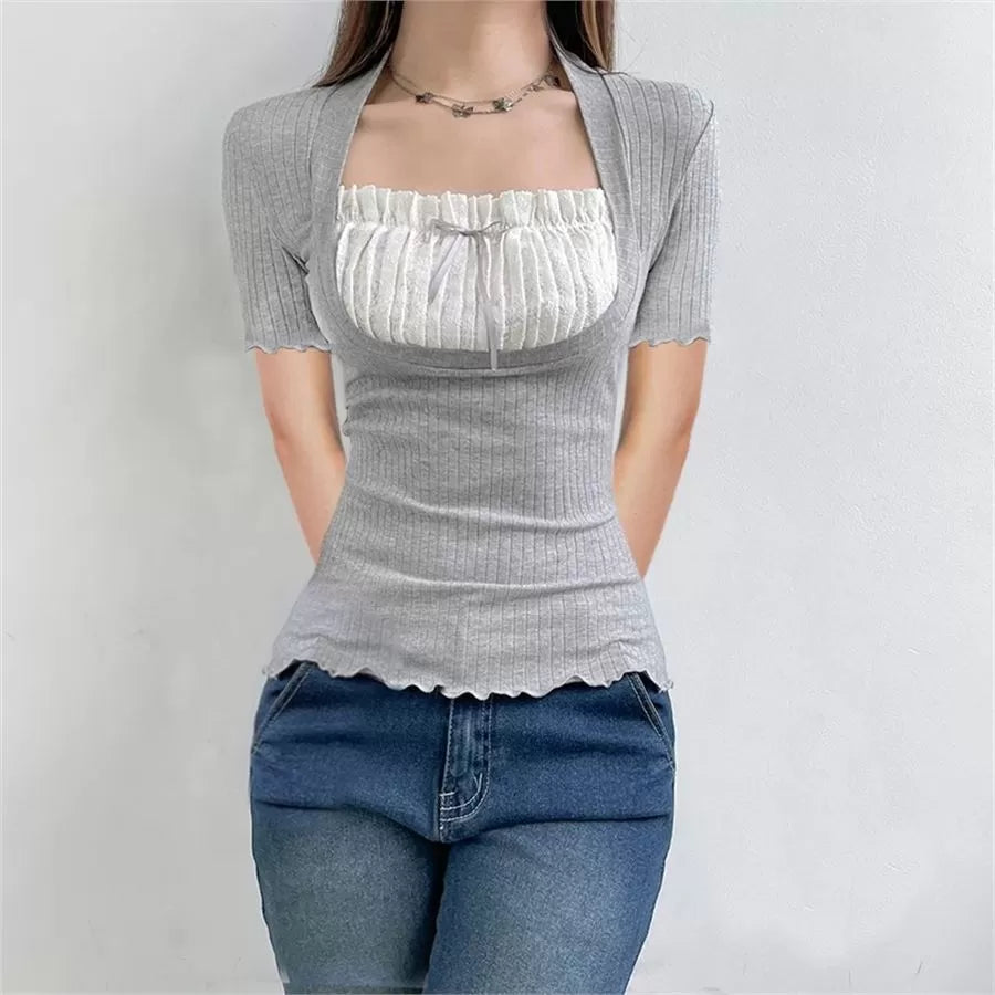 بدي دانتيل رصاصي نص ردن Kyren Store