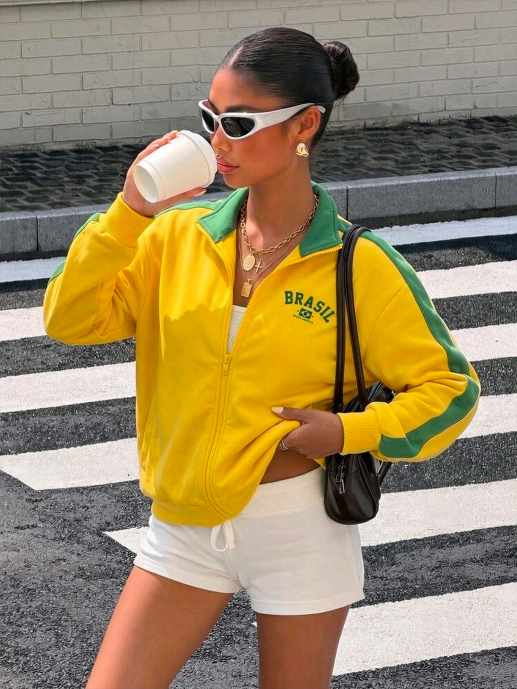 Brazilian zip-up cotton jacket