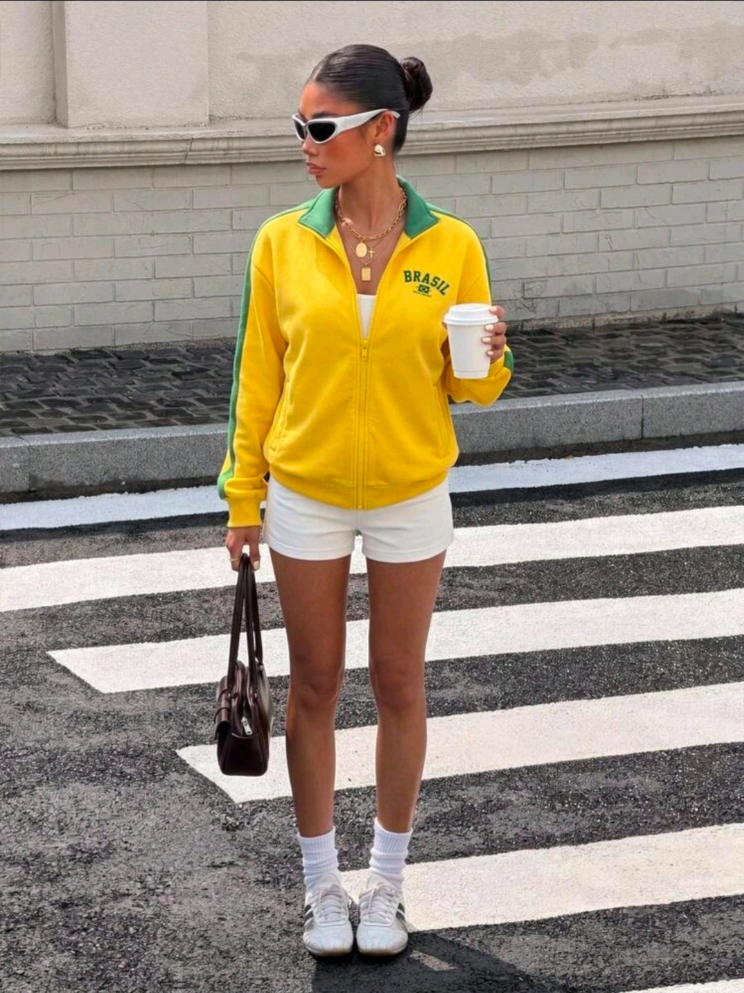 Brazilian zip-up cotton jacket