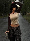 توب بيجي بأكمام بنية - Kyren Store top