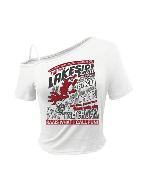 كروب توب Lakeside الأبيض Y2K