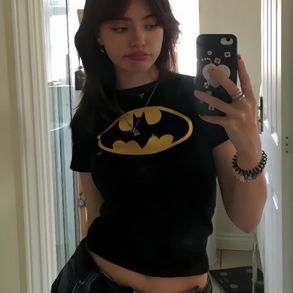 كروب توب باتمان اسود، black batman croptop 